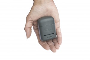The Styletto charger/charrying case is exceptionally small and carries 3 full charges.